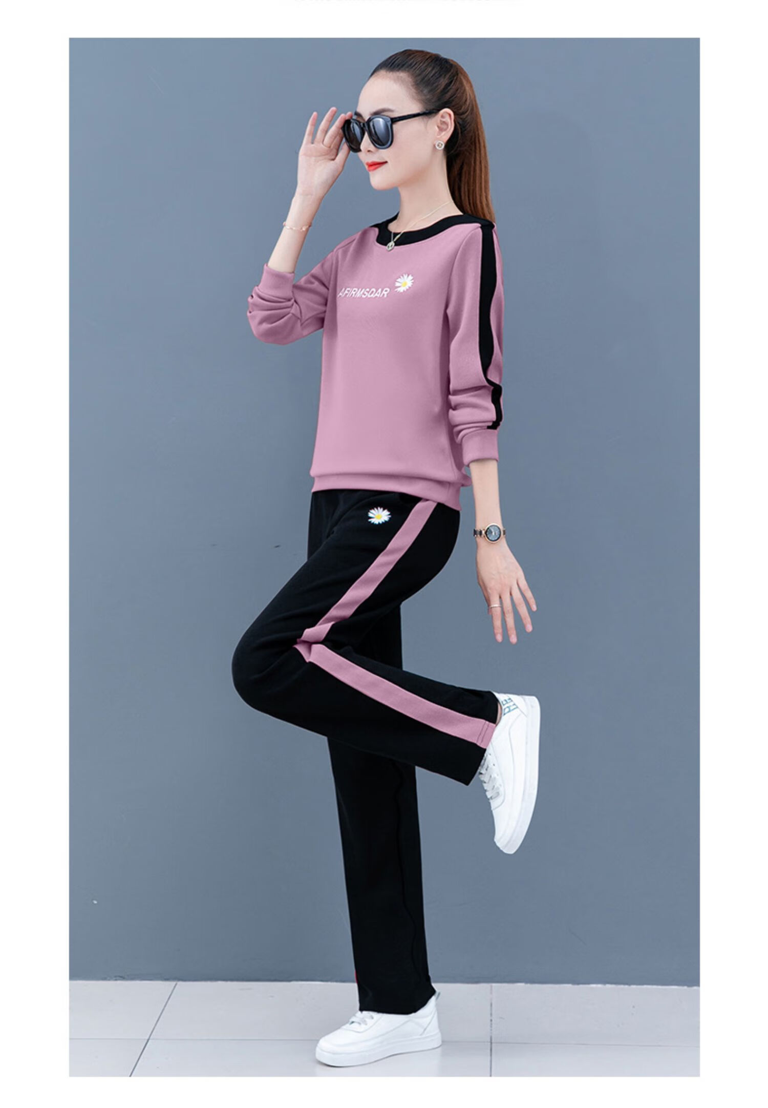 丹仙奴春秋季运动服套装女装2020年新款时尚学生宽松韩版休闲卫衣两件