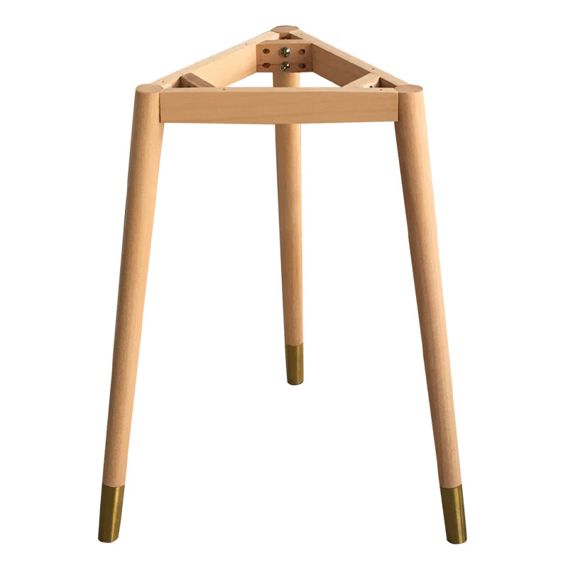 定制实木桌子腿三角形三条腿桌架边几茶几支撑架大理石玻璃面支架