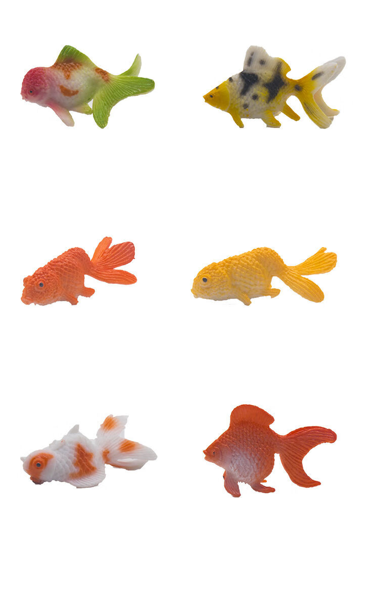 仓梵仿真可爱小金鱼模型玩具动物实心塑胶装饰小鱼科教儿童认知礼物12