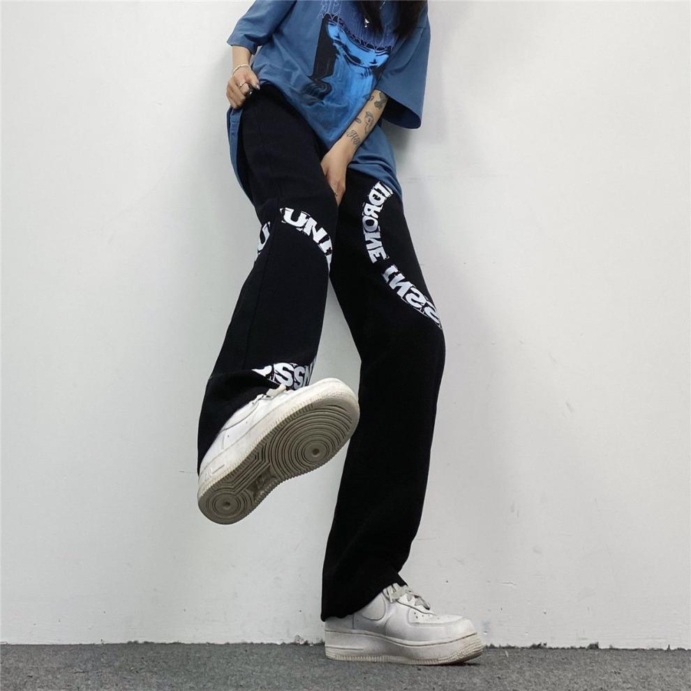 剪标撤柜女装休闲裤子女学生韩版宽松百搭ins潮流huffnpuff裤子女阔腿