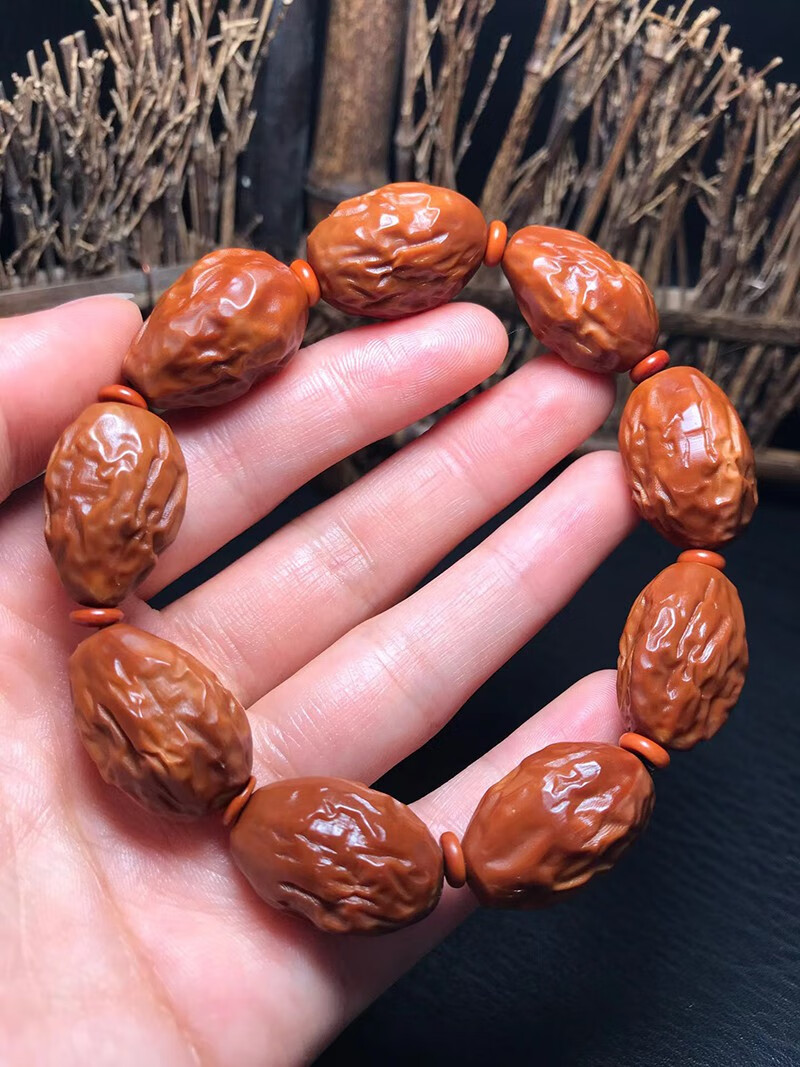 捷凤天然保真橄榄核手串大枣子早生贵子小枣丰收男女文玩佛珠手链核雕