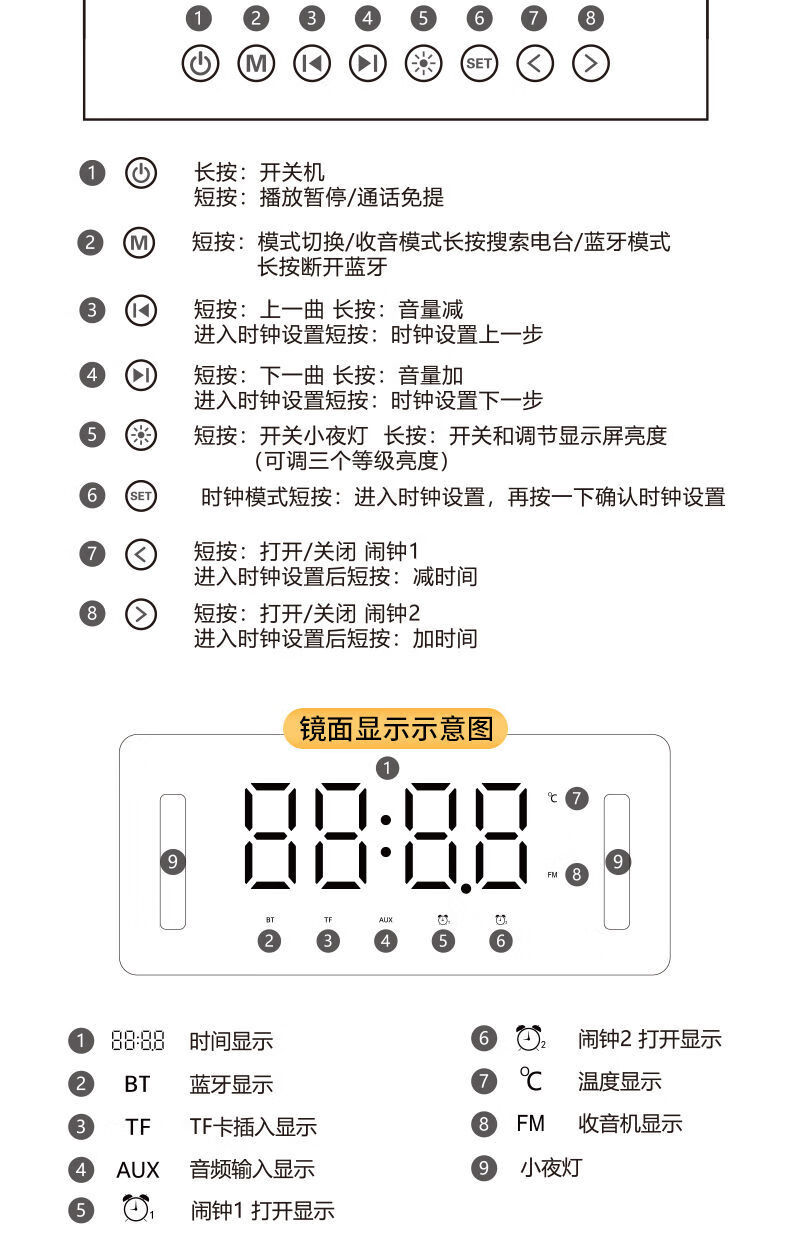 渥赢h8无线蓝牙音箱适用于迷你低音炮插卡闹钟小音响钢