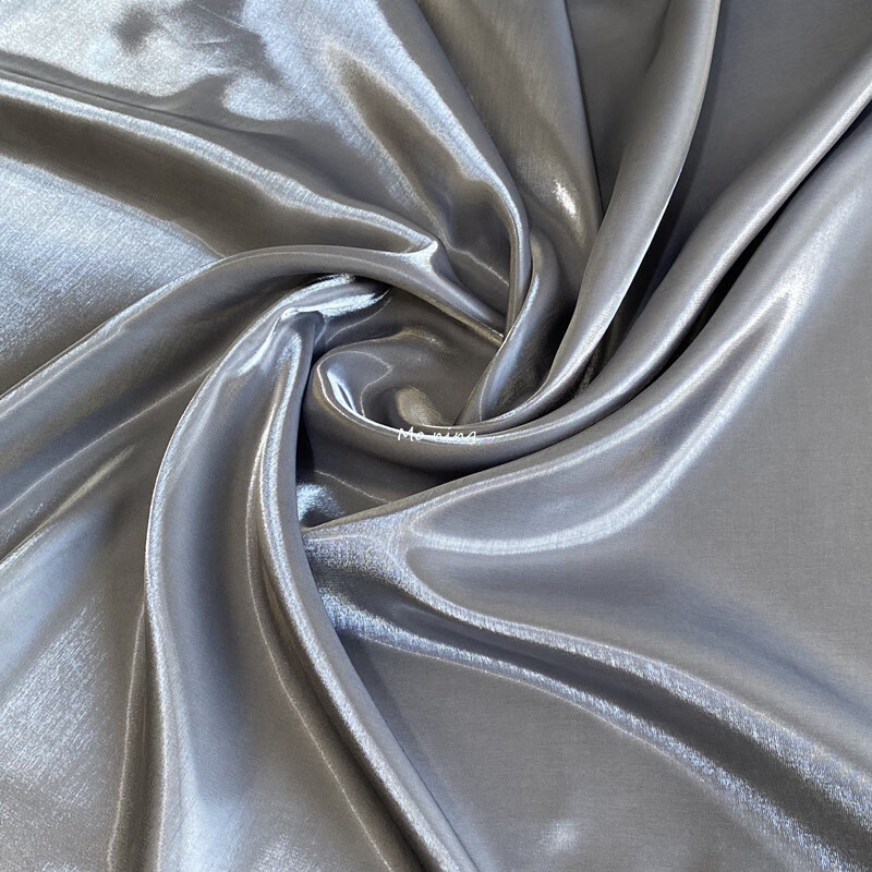婚服布料超亮液体水光缎布料光滑硬挺金属亮光水晶丝