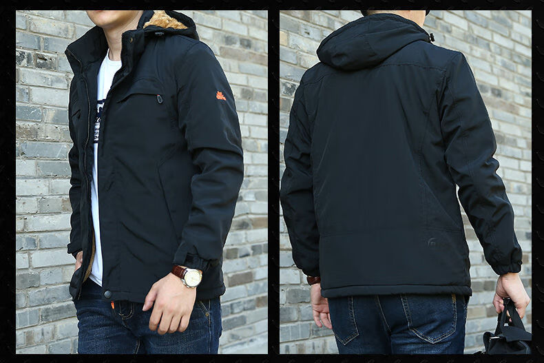 品牌 jeep秋冬户外冲锋衣男大码宽松运动夹克男装休闲衣服冬季加绒