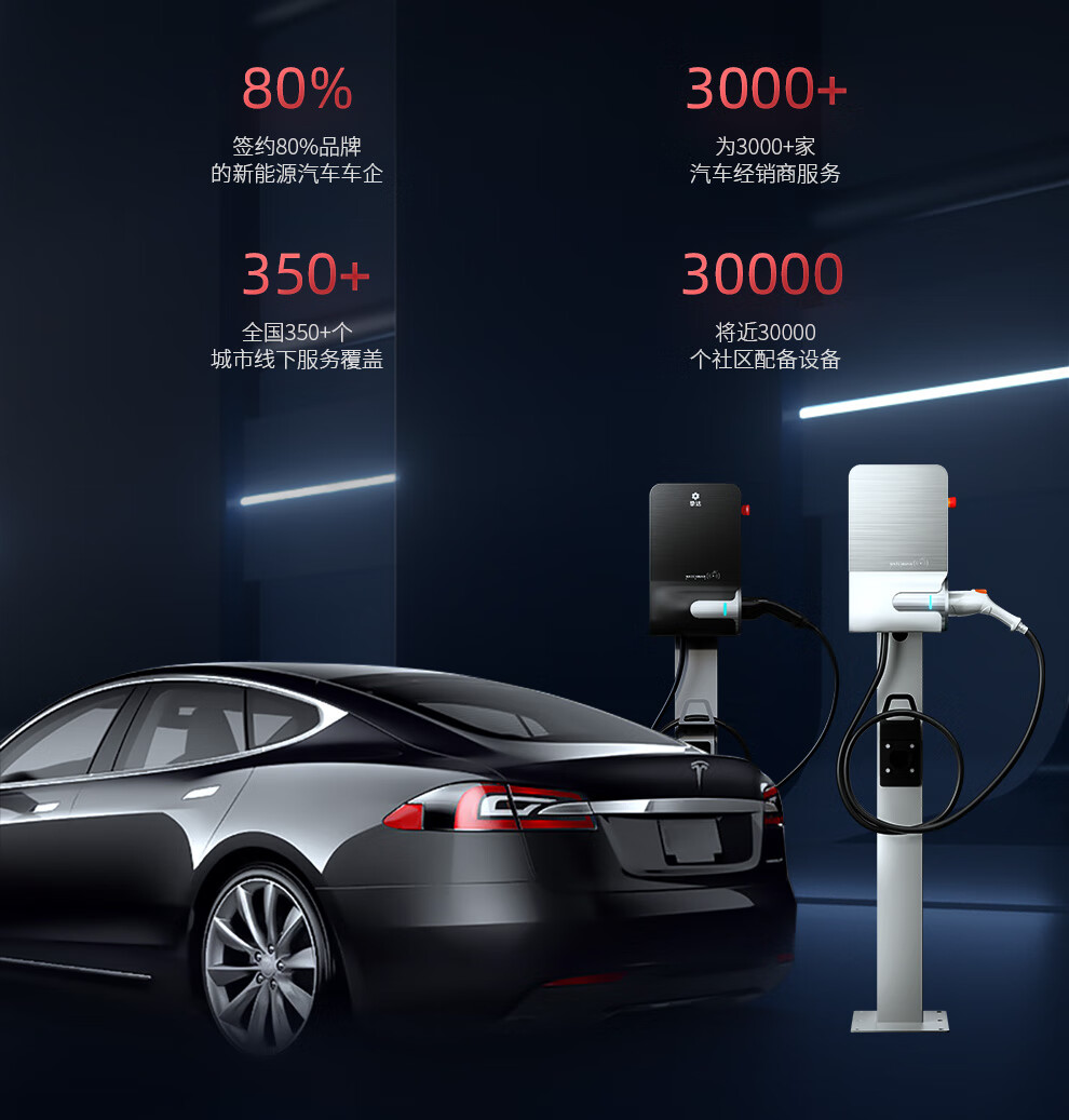 摯達充電樁器槍電動汽車380v新能源11kw家用7kw適用特斯拉model3y丫21