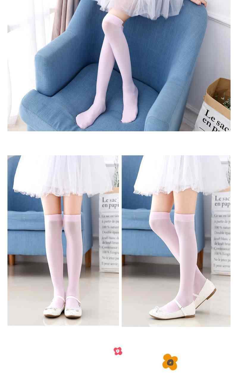 友榕小孩子夏天穿的儿童高筒袜女童长筒袜过膝盖夏季薄款宝宝白色舞蹈