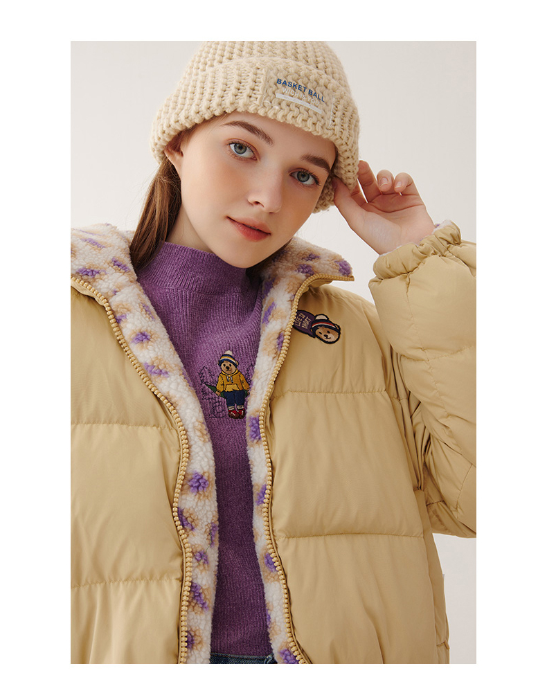 teenieweenie小熊黑色羽绒服女轻便短款双面羽绒外套保暖泰迪服冬ttjd