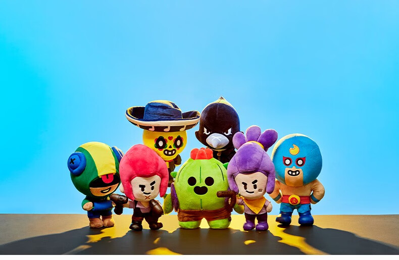 brawlstars站立公仔25cm动漫卡通周边毛绒玩偶linefriends荒野乱斗