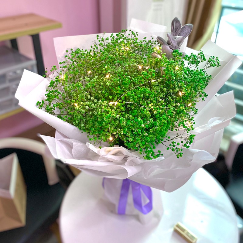 轻奢满天星永生干花大花束礼盒款鲜花云南昆明基地直发国速递颂闺蜜