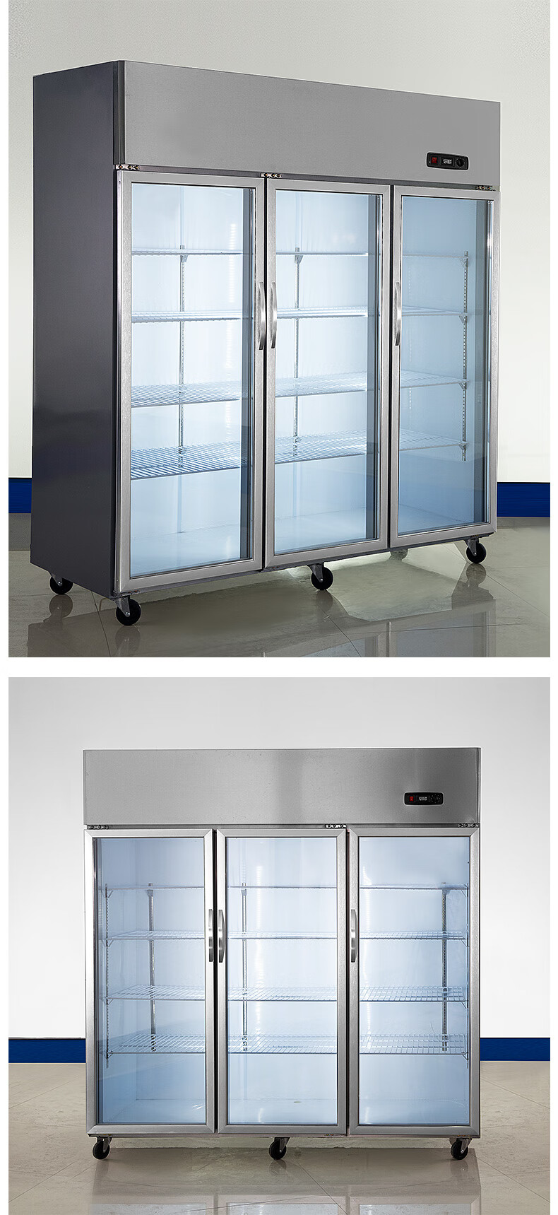 云纯三开门展示柜商用饭店串串保鲜柜三门冷藏柜立式点菜麻辣烫柜单门