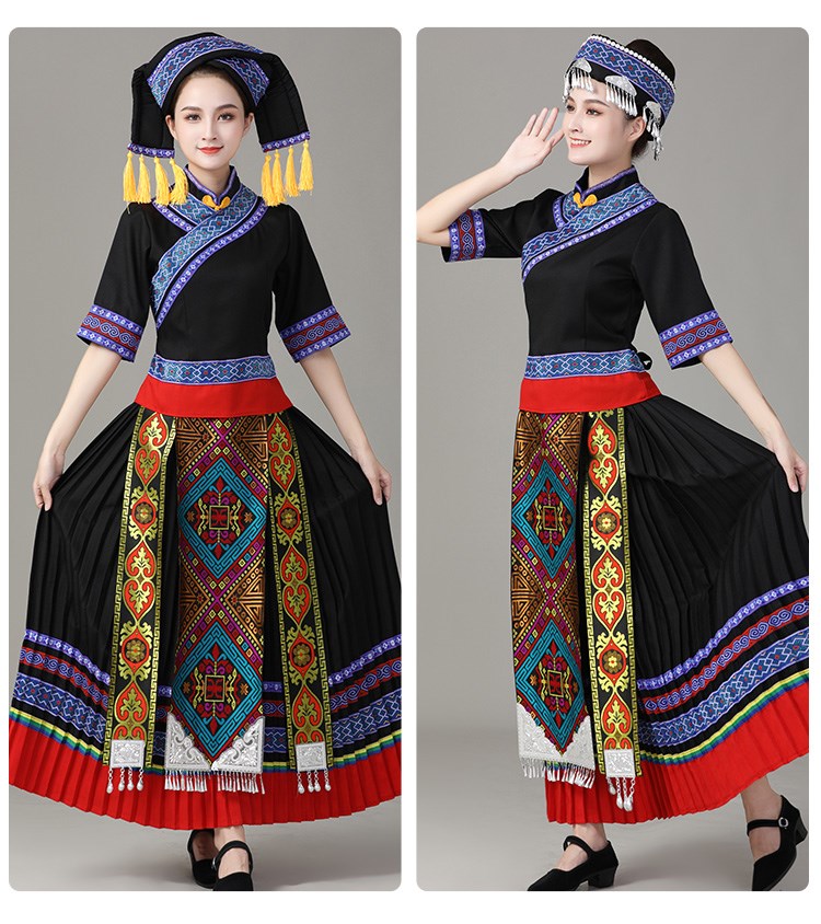 苗族服装异域风情服装广西壮族三月三少数民族服装女云南苗族土家族