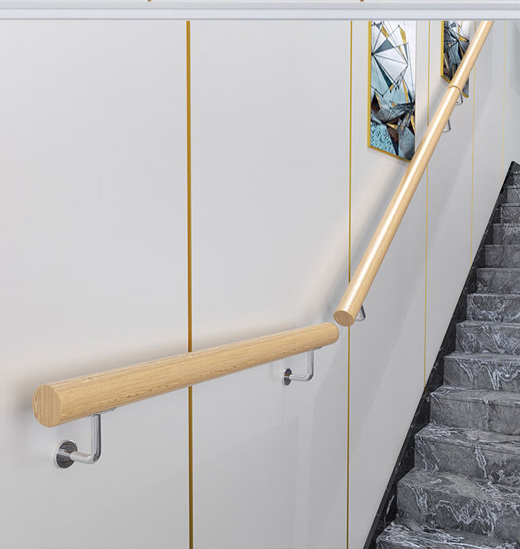 奇步楼梯不锈钢墙托底座三角架七字托架楼梯扶手配件pvc实木扶手支撑