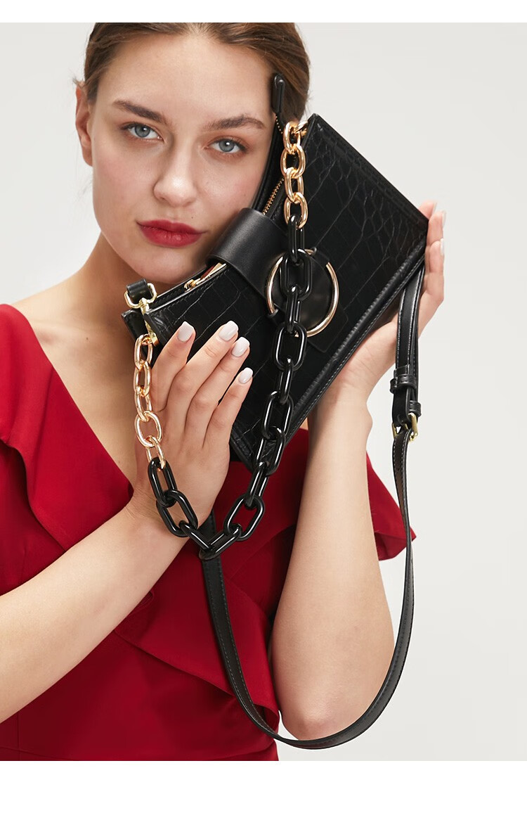 camilakorali包包女包单肩斜挎鳄鱼纹链条腋下青蛙小包时尚官网百搭