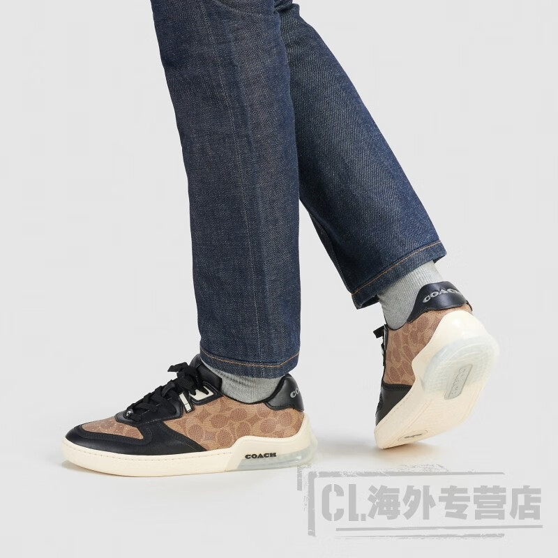 coach蔻驰男鞋citysolecourt复古拼接时尚提花图案低帮舒适休闲板鞋