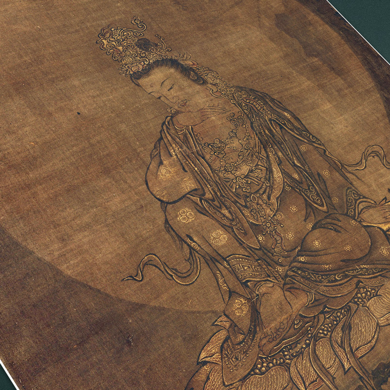 可狄宋代国画佛像如意轮观音图真迹复制原大古画人物装饰临摹画芯竖版