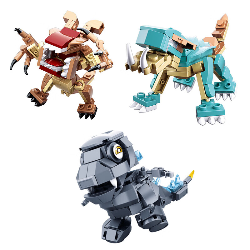 颗粒积木拼图斯拉怪兽玩具积木周边巨型大号男孩拼装机甲新年礼物金刚