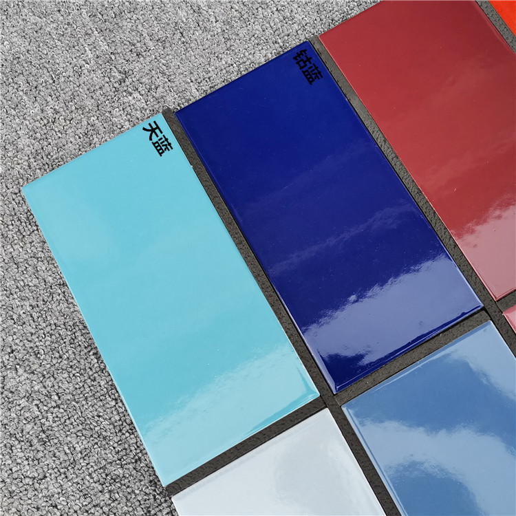 外墙砖100200纯色釉面亮光白色天蓝色黑色玫红修补抗冻外墙瓷砖浅灰一