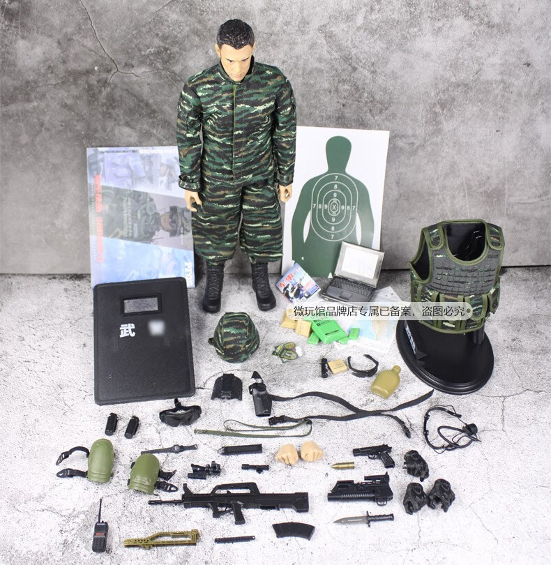 灿兴新款和平使命中国兵人模型玩具士兵可动军人特种兵海军1/6解放军