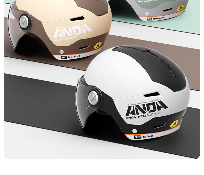 AD New National Standard Class A Electric Bicycle Helmet, 3C Certified, Unisex Summer Sun Protection, Electric Scooter Safety Helmet, Men's All-Season Universal Half Helmet, Motorcycle Helmet, 889 Classic Black And White 20