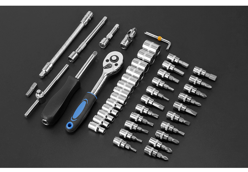 srunv 汽修套筒扳手套装快速棘轮修车工具多功能46件小盒 a1-x04609