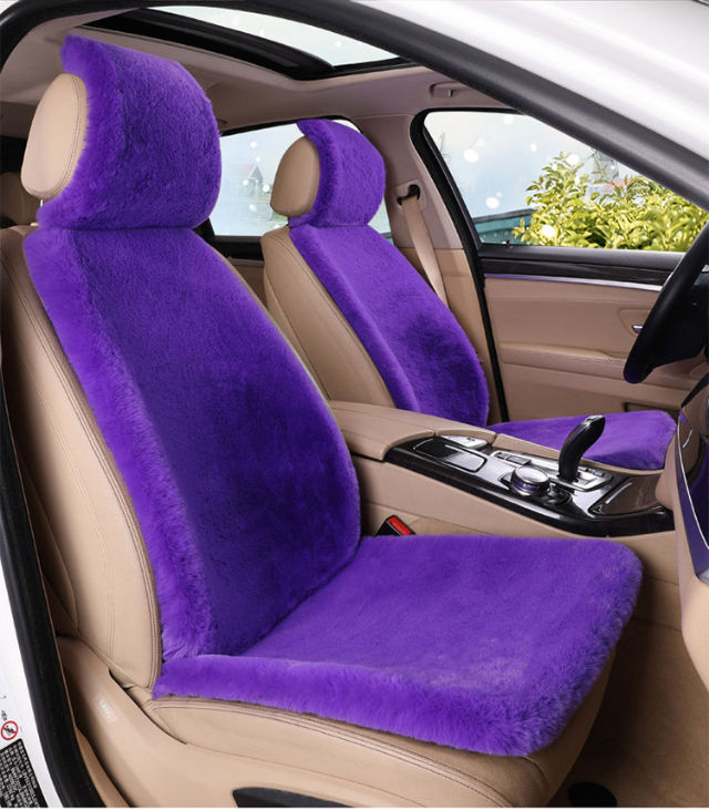 汽车坐垫单片冬天汽车坐垫冬季女神獭兔毛绒短羊毛座垫套冬天保暖防滑