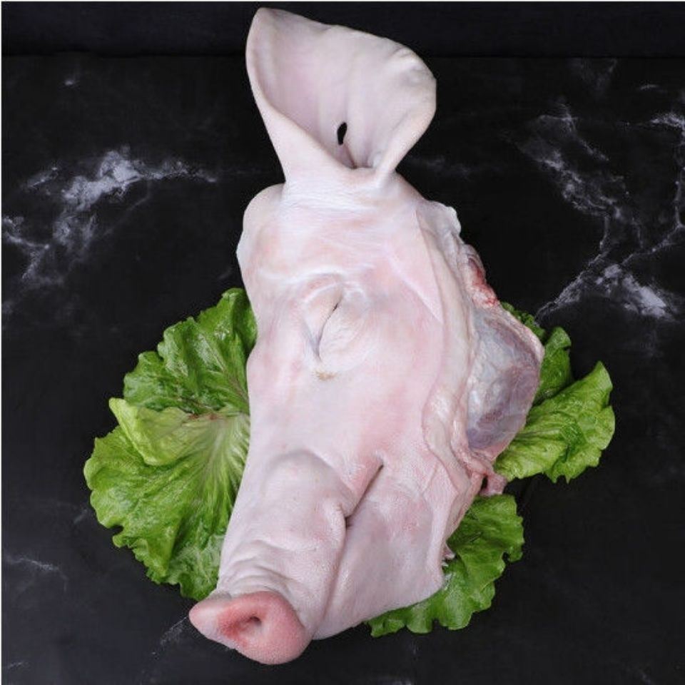 新鲜整只猪头赠卤味料包带耳朵鼻子核桃肉带骨猪头10斤劈开猪头带耳23