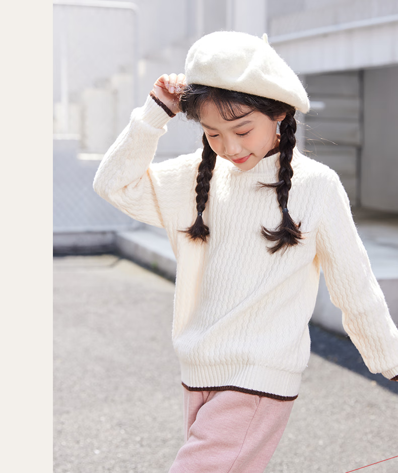 Jeanswest Children's Sweater, 2025 Girls' Knitted Sweater, Red New Year's Outfit, Boys' Autumn And Winter Warm Clothing, Mid to Big Kids' Top 15
