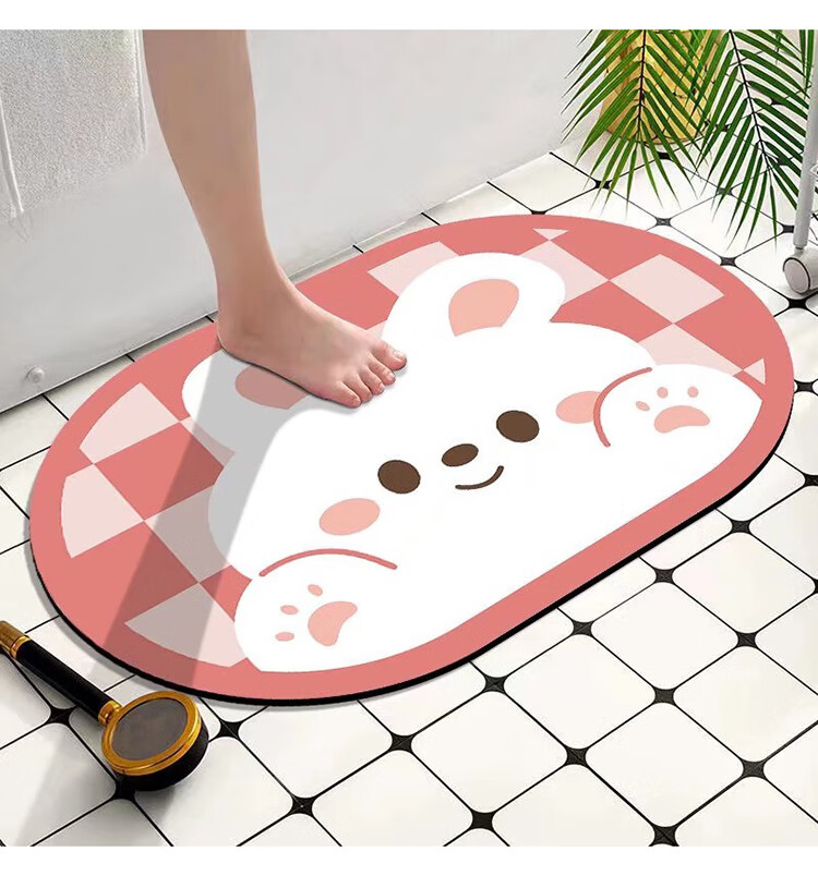 星晚软硅藻泥地垫入户进门卫生间垫吸水速干防滑洗澡间脚垫家用卧室可