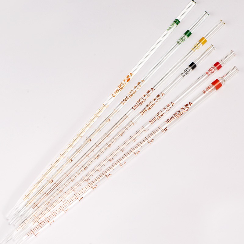 天玻刻度吸管玻璃刻度吸管环标移液管吹气管25ml