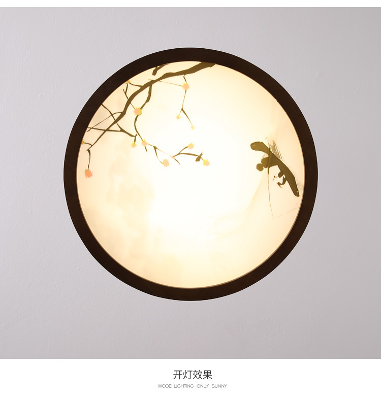 木元素 餐厅灯简约现代中式实木吊灯中国风仿古禅意灯具书房卧室茶室