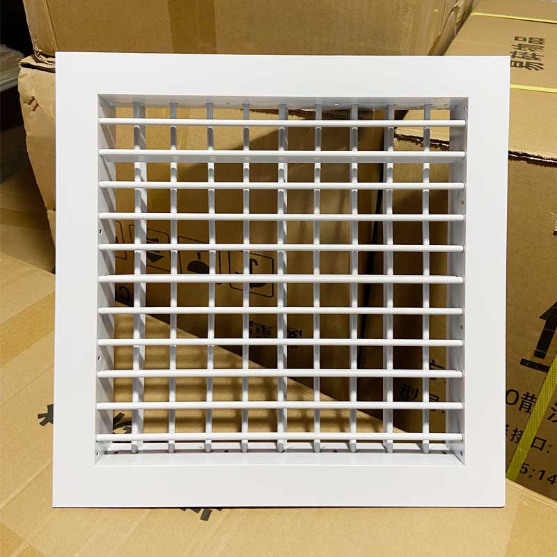 六奥铝合金双层可调百叶中央空调出风口直吹新风系统排风方形活动百叶