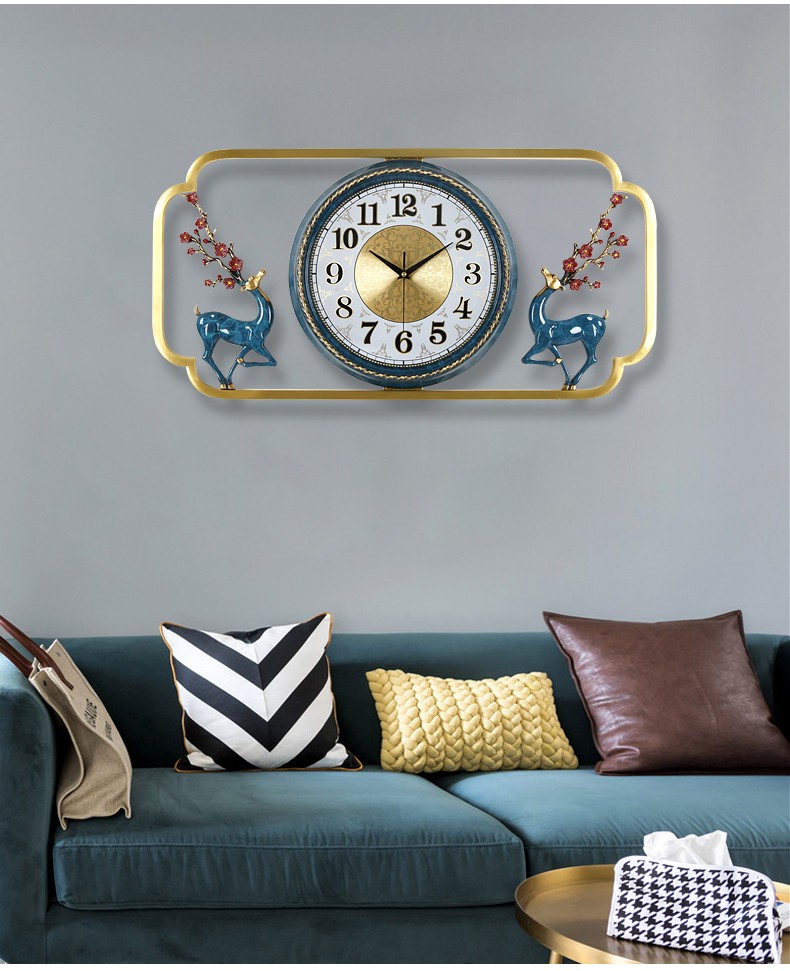 宝洛雷希新中式挂钟客厅纯铜钟表家用背景墙时尚大气装饰挂表奢华高档