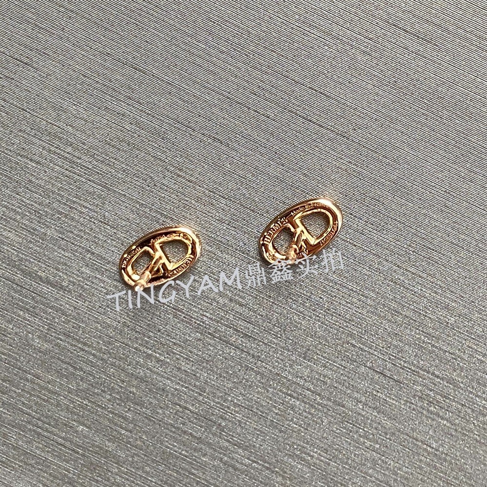 爱马仕hermes爱马仕poph耳钉猪鼻子小耳钉18k玫瑰金