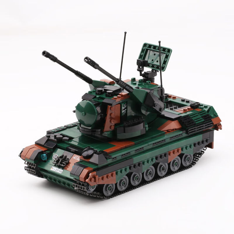 乐··高积木德系坦克运输车拼装猎豹自行高炮军事m113装甲车男孩玩具