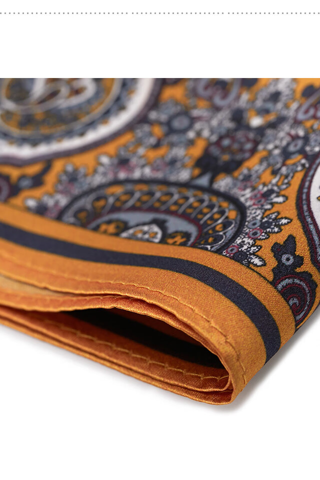 NORTHROP MARTIN Men's Suit Pocket Handkerchief, Silk Pocket Square for Gents, Groom's Wedding Gift, Orange Peel, Pelsley 5
