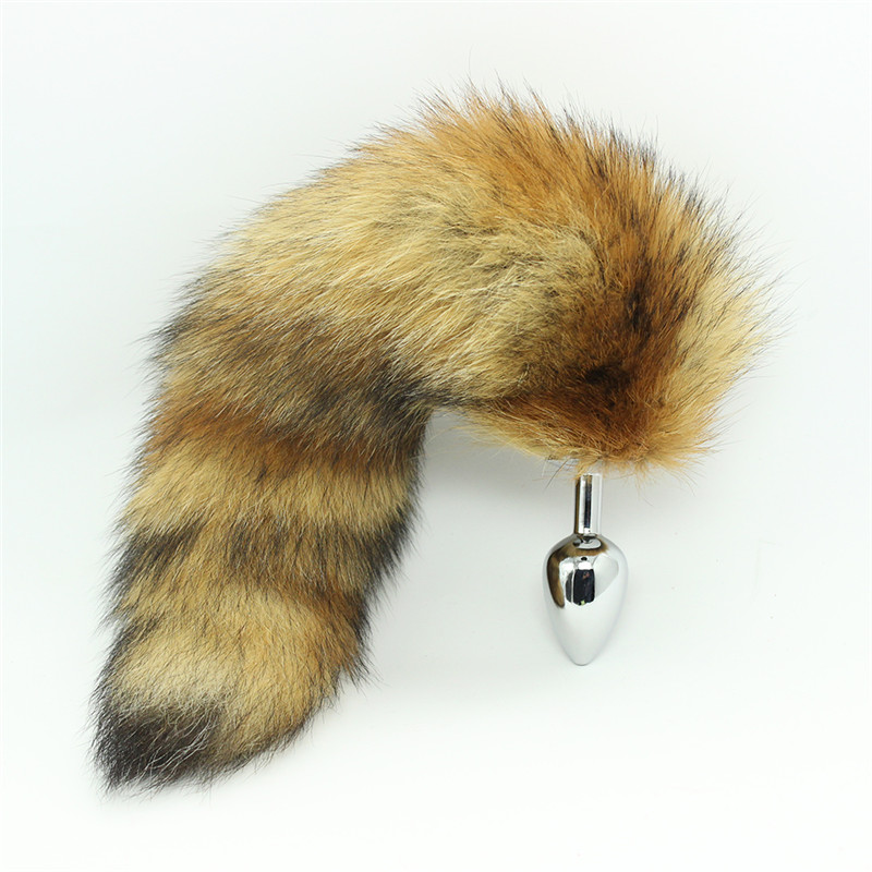 貂狐狸猫尾硅胶后庭自慰塞金属肛塞sm情趣用品男女用器具sm夫妻房趣