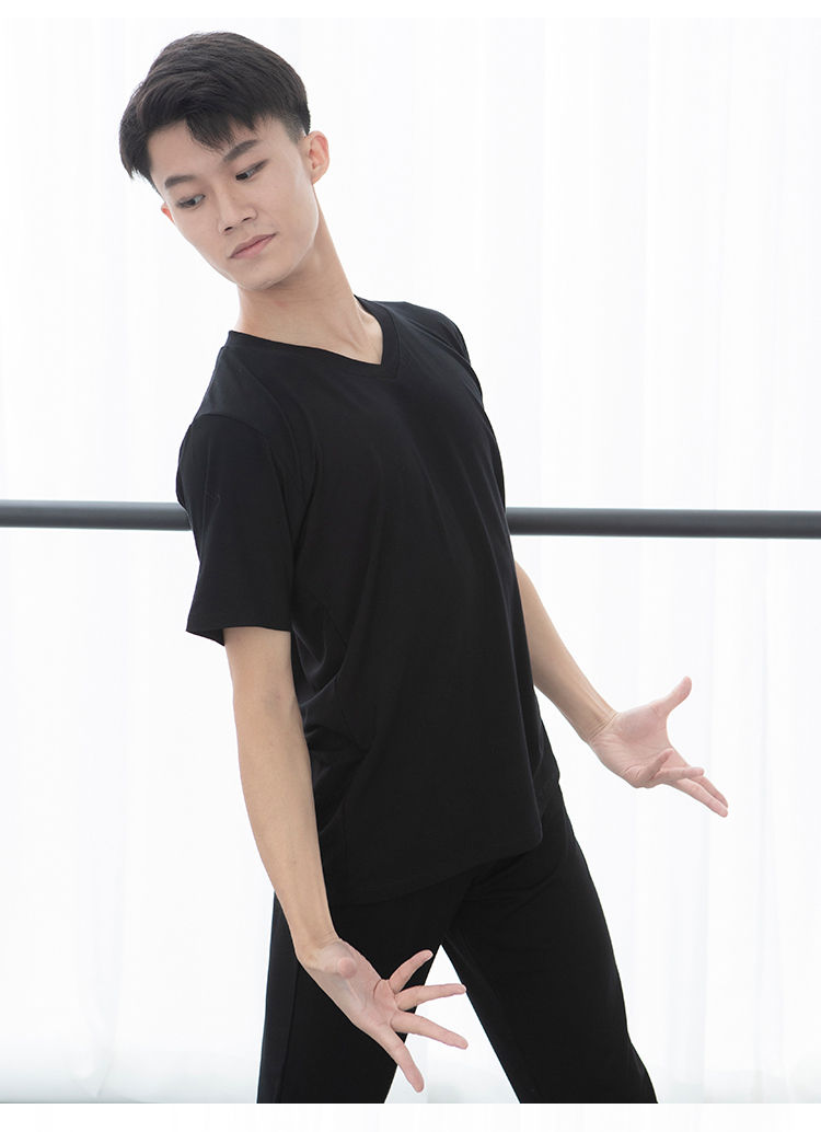 舞蹈服练功服形体服男成人中国古典现代舞蹈上衣教师莫代尔形体舞蹈