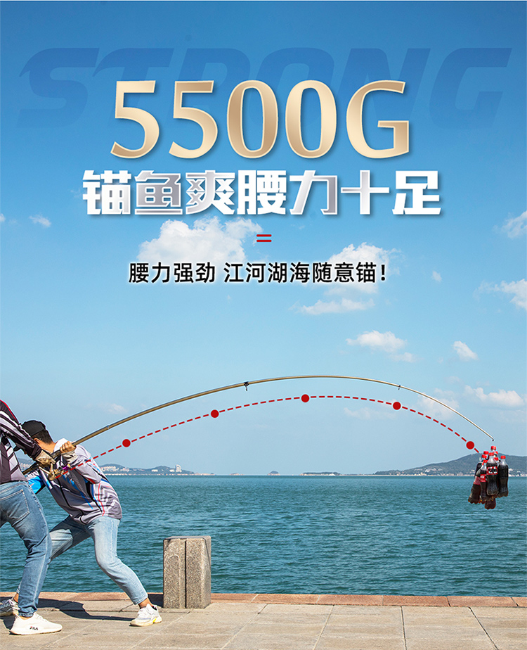 挂鱼远投竿海竿碳素长节锚鱼竿套装 【组合版】 光威8000纺车轮 赠品