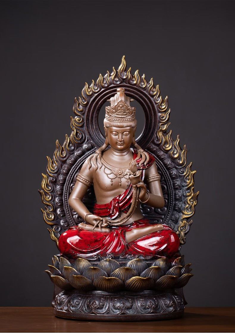 供奉生肖守护神客厅装饰陶瓷家居属龙属蛇本命佛普贤黑色普贤菩萨红色