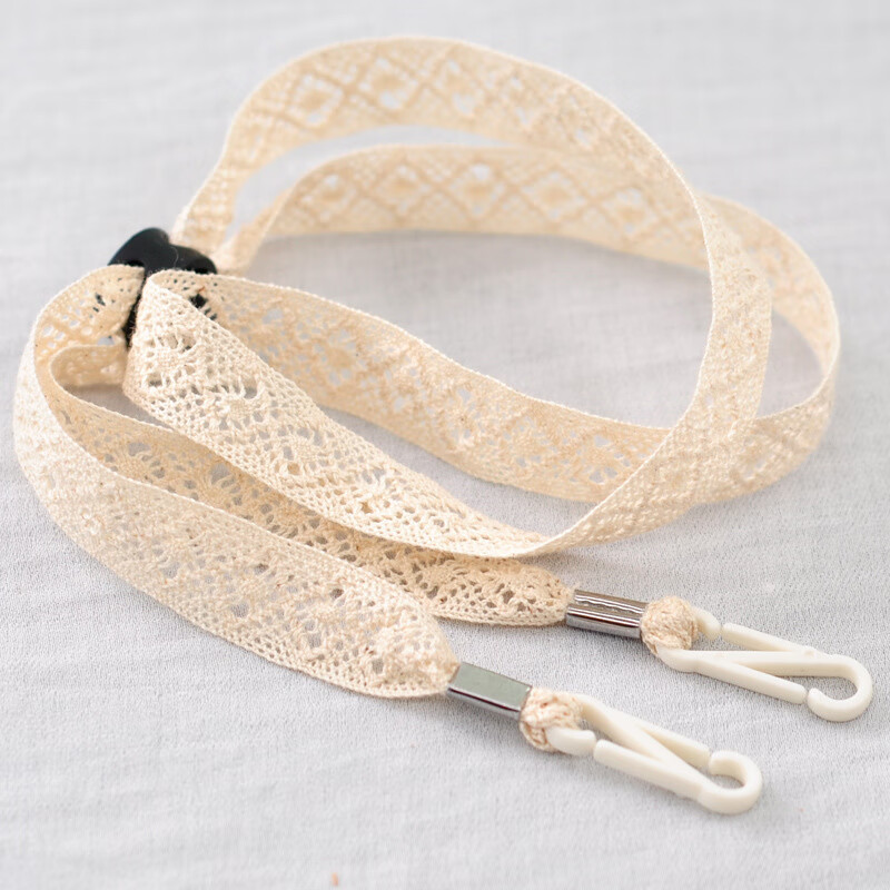 防风绳帽子草帽帽带渔夫帽帽绳蕾丝松紧弹性防风固定防掉带子黑色