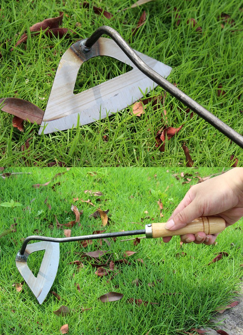 家用小型园艺户外农具农用工具除草挖土种菜种花两用开荒锄头神器 铁