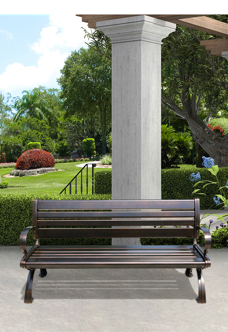 幽之藤户外铸铝长椅子公园椅花园阳台庭院长条凳室外广场小区座椅