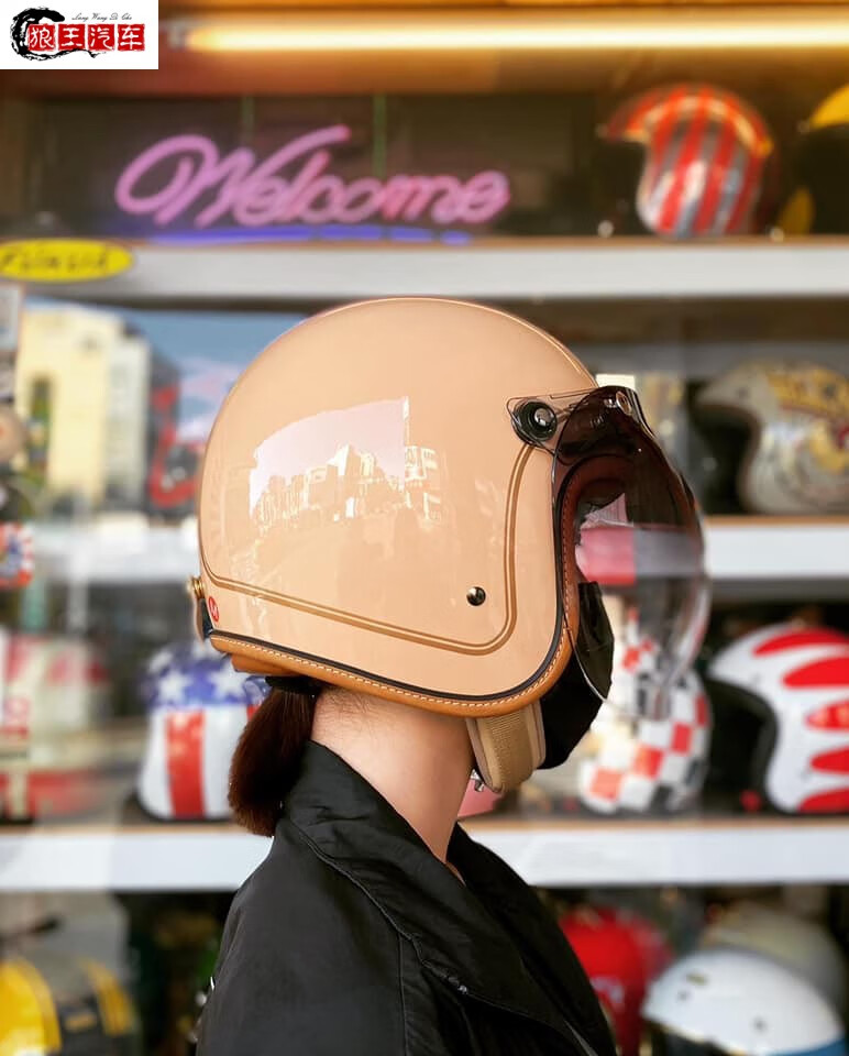 台湾海鸟penguin复古头盔男女夏34盔小盔体踏板安全帽哈雷维斯帕半盔
