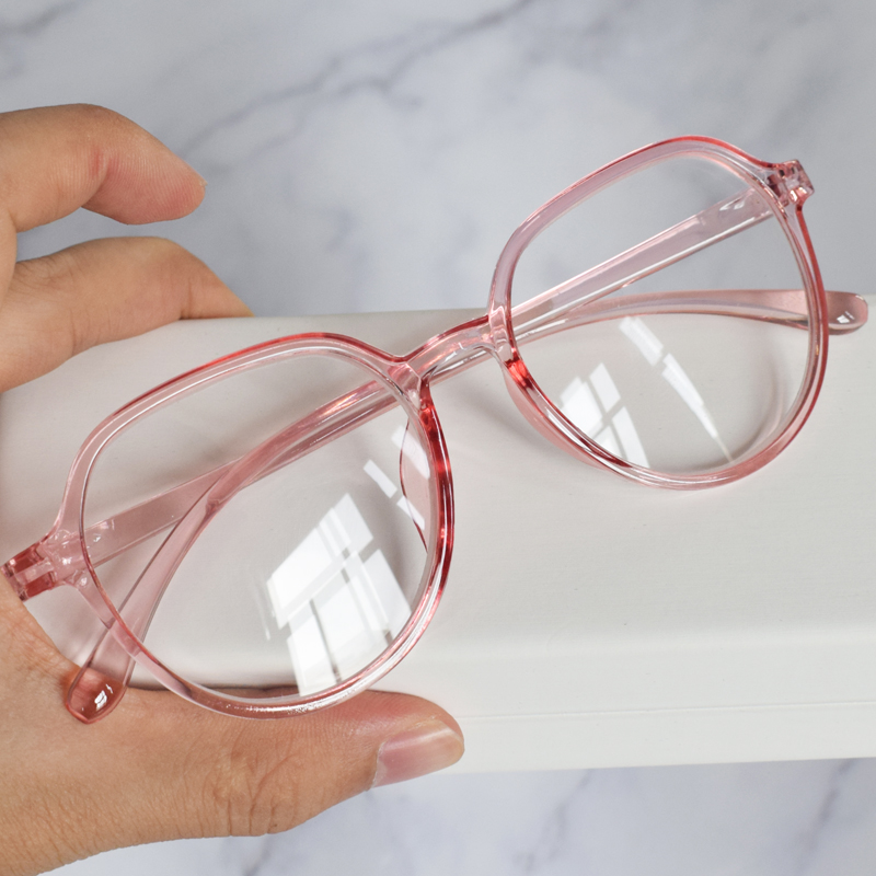 链条透明椭圆眼镜框全框显瘦大胖脸近视眼镜女成品有度数透明色350度