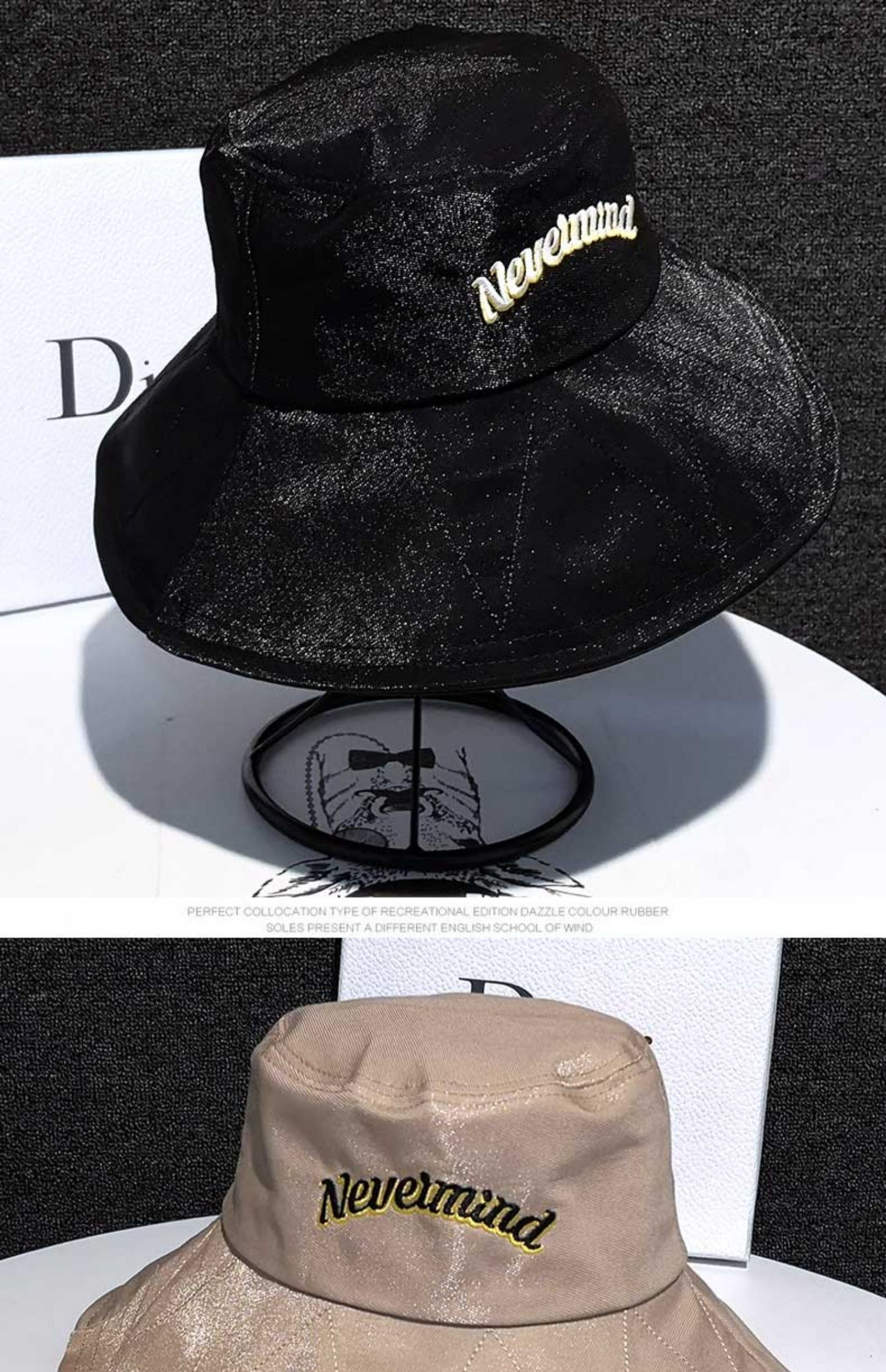 专柜潮牌原创轻奢定制迪丽热巴明星同款渔夫帽女潮牌春款显脸小日系大