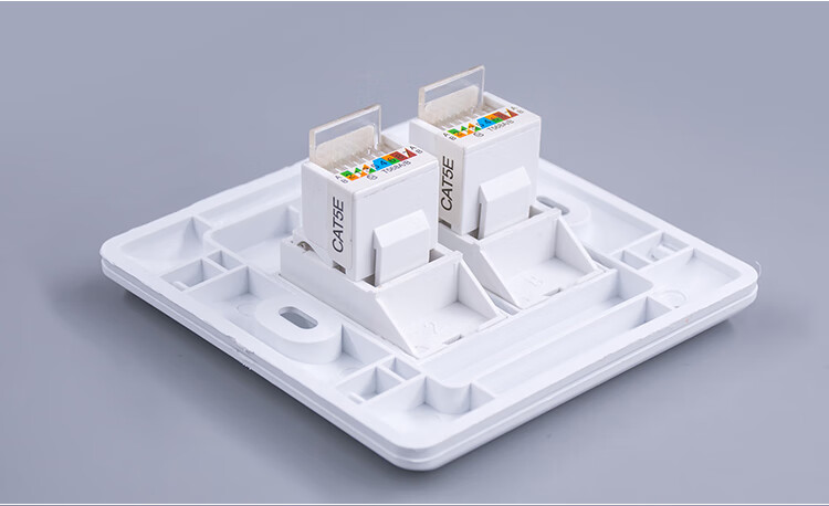 60六類千兆網絡面板網口插座電腦網線盒子光纖6類雙口寬帶86型雙口