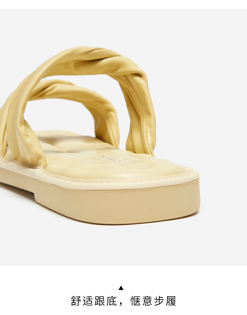 热风拖鞋女2022年夏季新款女士时尚平底舒适一字拖室外凉拖03米色34