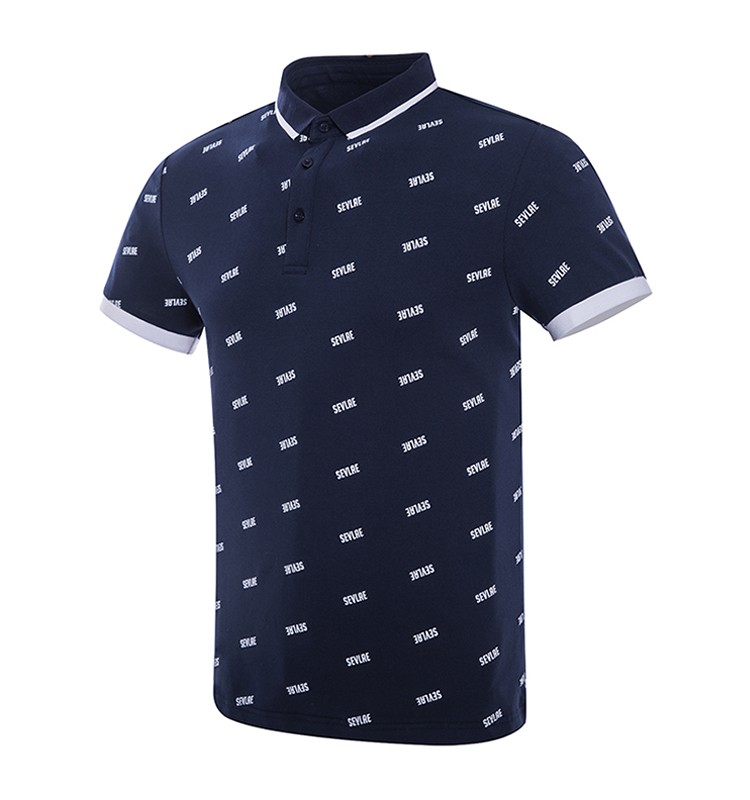 圣弗莱2020夏季新款男式户外商务休闲短袖polo衫翻领t恤透气 深墨蓝 s
