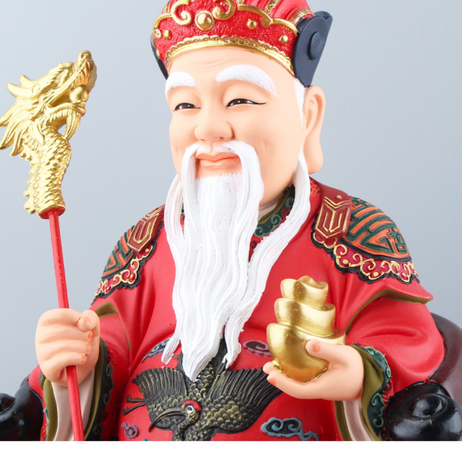 土地公公婆婆神像家用树脂彩绘福德正神土地爷土地奶财神客厅佛像 19