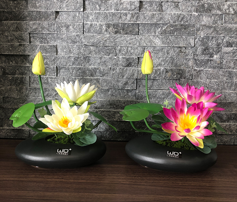 wo 供佛荷花摆设仿真莲花摆件佛前花禅意佛台花瓶佛堂供花百荷花 白色